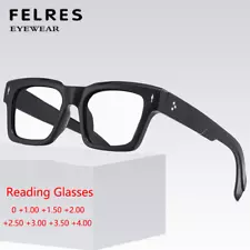 Men Women Thick Frame Reading Glasses Blue Light Blocking Fashion Retro Glasses