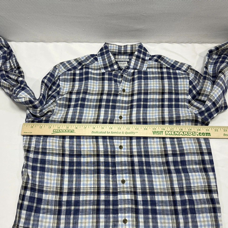 Camisa Massimo Dutti Para Hombre Mediana Multicolor A Cuadros Con Botones Mangas Largas Foto 4 de 4