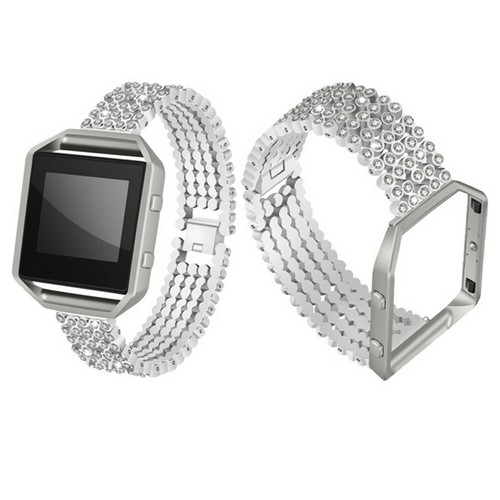 Funda protectora de repuesto de metal con correa de diamantes de imitación con correa de banda Fitbit Blaze - Imagen 9 de 22