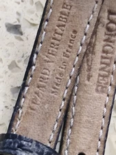 Longines LIZARD VERITABLE Band/ Strap 12mm lady  Black With Buckel Gold Used