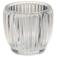 Windlicht Glas Kerzenglas Retro Rillen Klar Ø7Cm 6Er Set Tischdeko, 6 StüCk