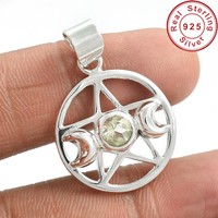 Solid 925 Sterling Silver Green Amethyst Jewelry Pendant 1.25 Ai366 Solid 925 Sterling Silver Green Amethyst Jewelry Pendant 1.25 Ai366