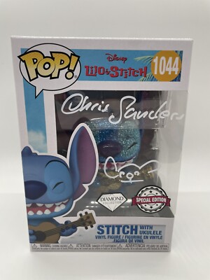 Chris Sanders Signed/Sketched Funko Pop Stitch Ukele Diamond Autograph JSA COA