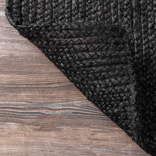 Tappeto Tappeto Iuta Nera Tappeto Fatto a Fatto Naturale Fatto a Mano Intrecciato Moderno Aspetto Rustico - Foto 6 di 7