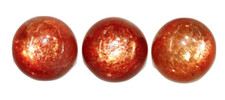 Natural Extra Fine Rich Red Orange Sunstone - Round Cabochon - AAA Grade