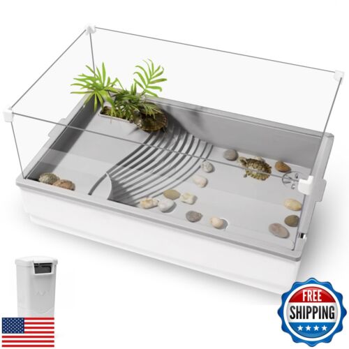 Aquatic Turtle Tank Kit FilterTurtle Aquarium Habitat Enclosure,Multi Functio