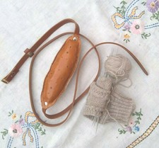 Knitting belt, leather, handmade organic 24-42" waist FREEPOST UK