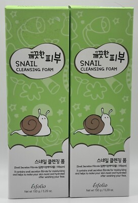 2 Esfolio Snail Cleansing Foam, Anti-aging Skincare Facial Wash. Snail Beauty