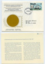 4 Envelopes and coin holders - Stamp covers- Commemorative events Ships, Bounty