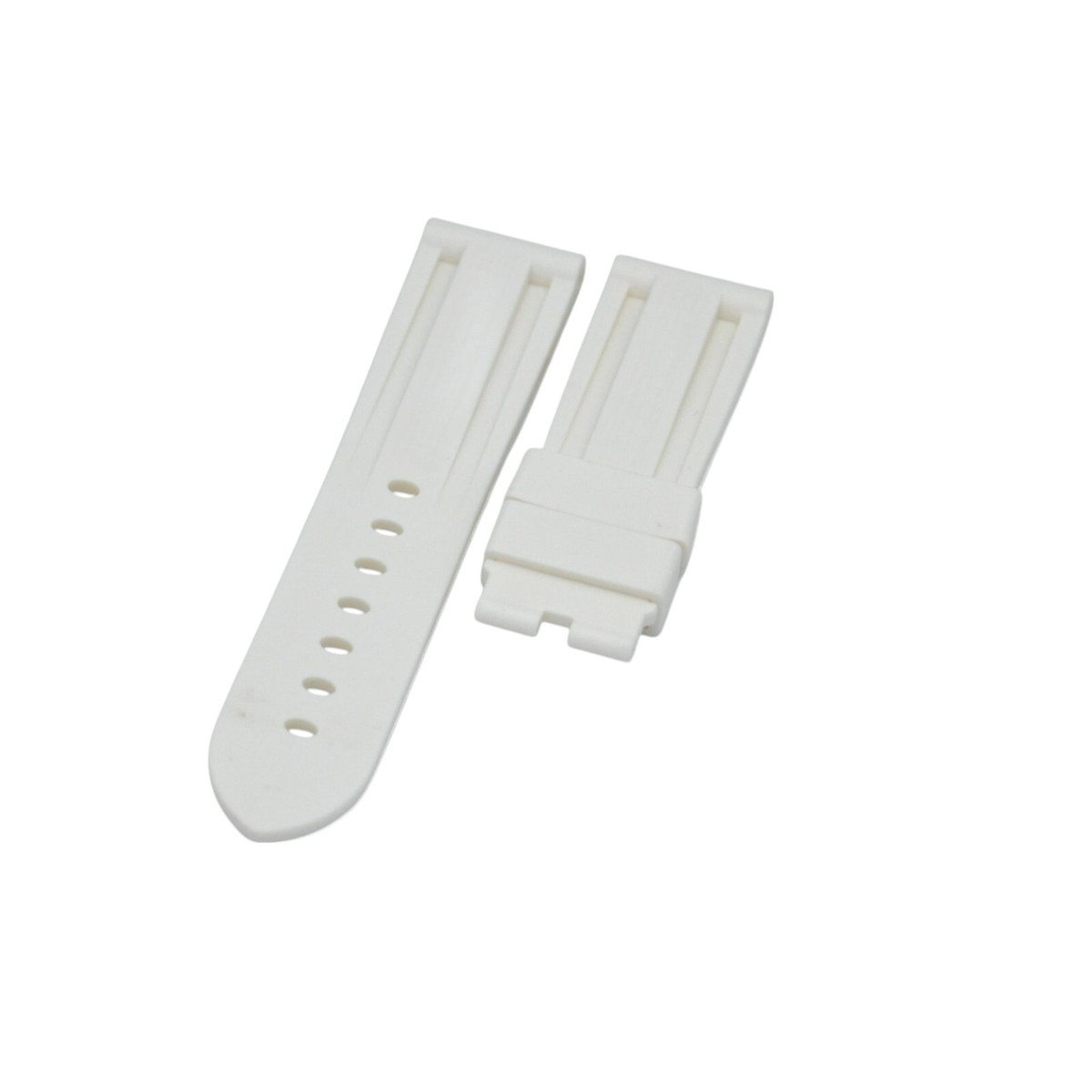 24x22mm White Rubber Watch Strap For Panerai Luminor Marina