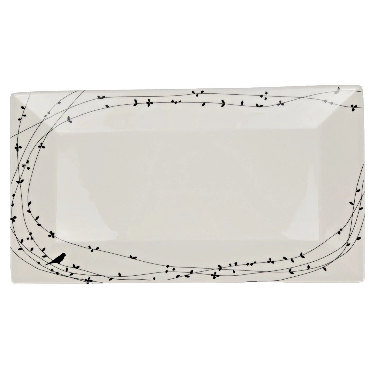 Platos de porcelana blanca de impresión de la naturaleza