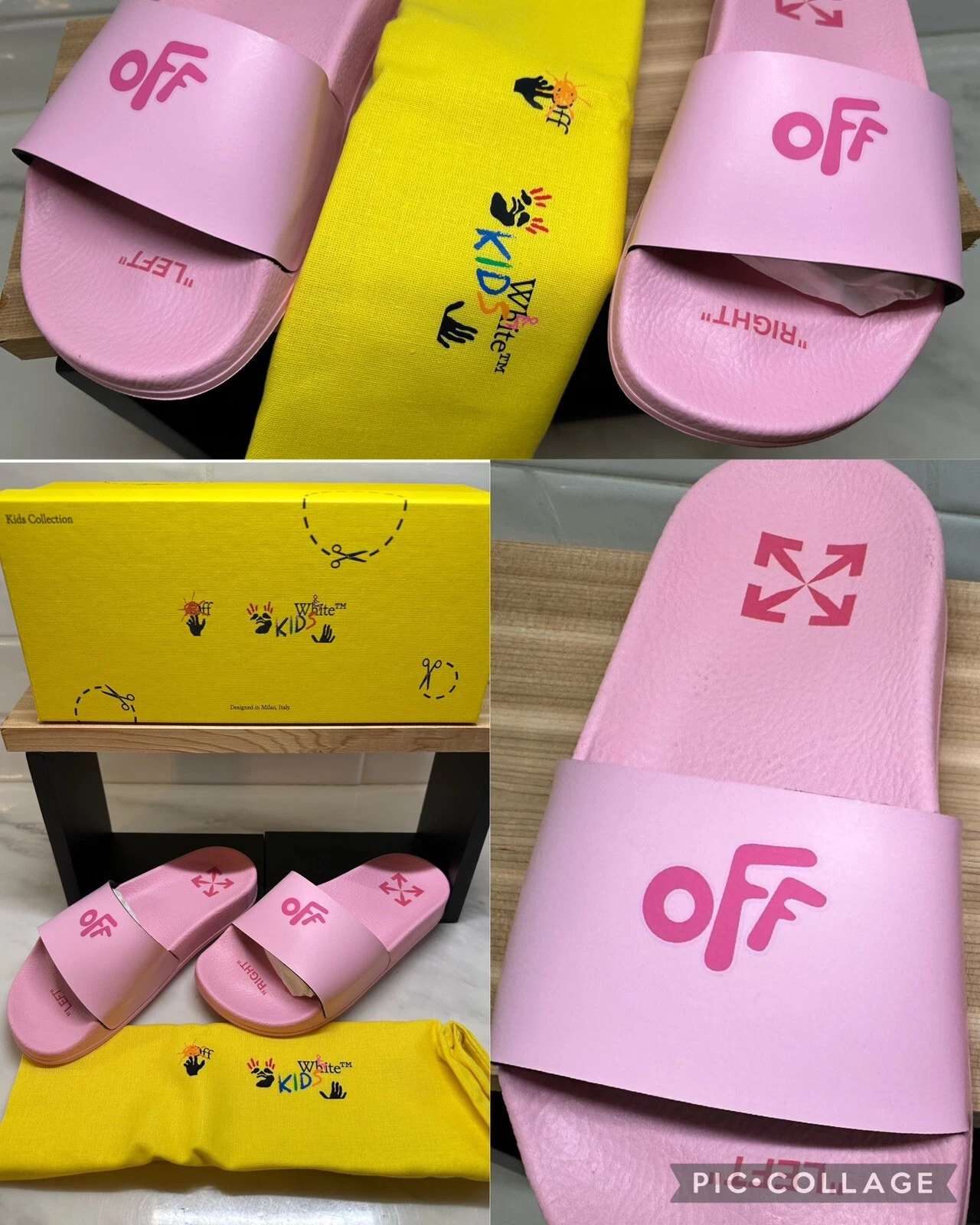 Scivolo piscina bambini Off White rosa fucsia 1 anno 32 EU bambini Yeezy vendita al dettaglio $ 155 ?