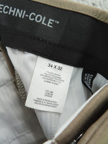 Kenneth Cole Pants Mens 34x32 Brown Stretch Golf Performance Slim Fit Tech Nwt - Picture 5 of 11