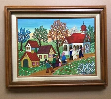 PRIMITIVE WEDDING PROCESSION  By listed Hungary - Hungarian Artist A. Kowalski