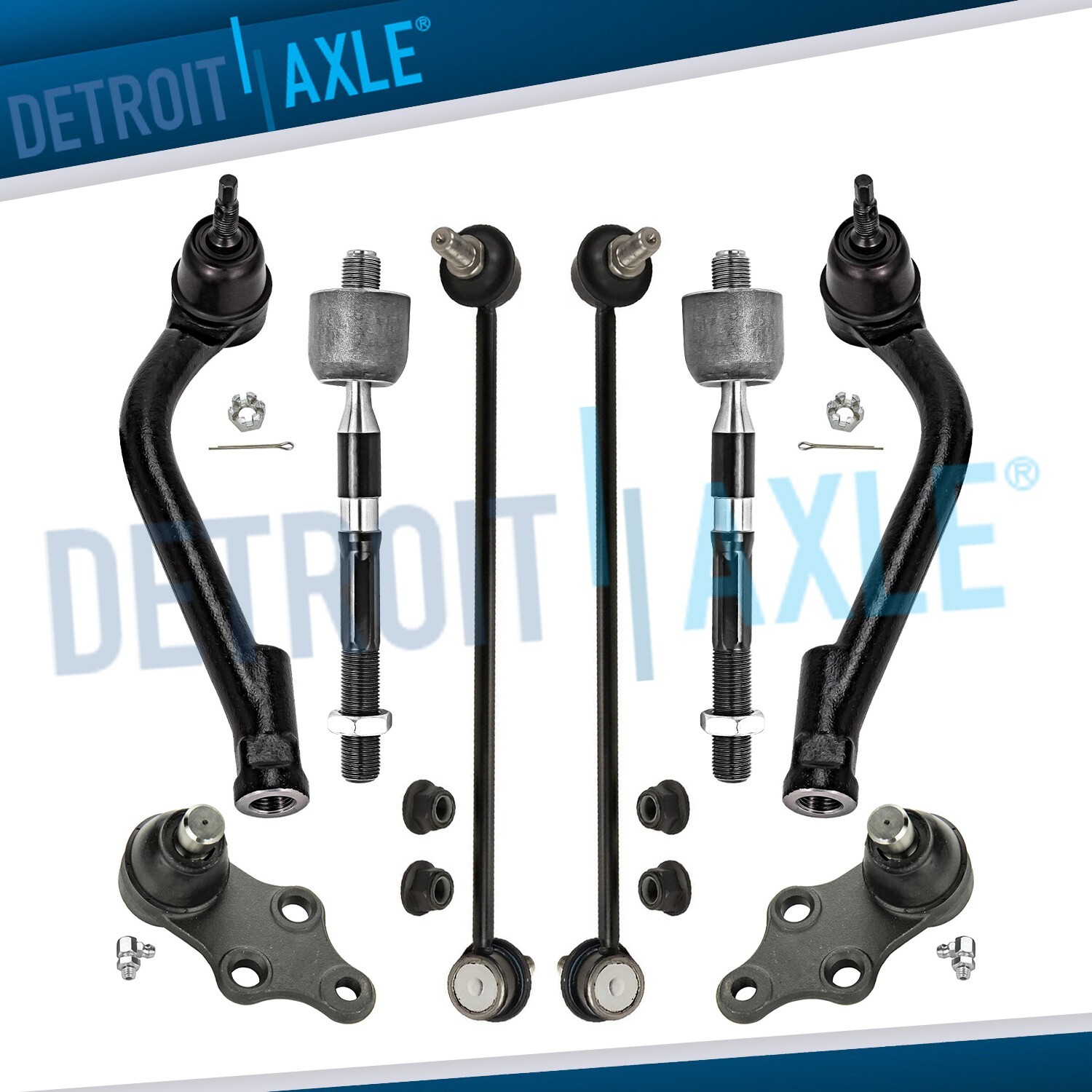 Hyundai Rear Track Rods 8pc Front Tie Rods Sway Bars Ball Joints for 2013 - 2017 2018 Hyundai ...
