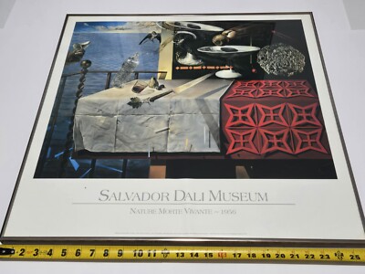 Salvador Dali 1982 Museum Poster ''Nature Morte Vivante - 1956''  FRAMED Rare!