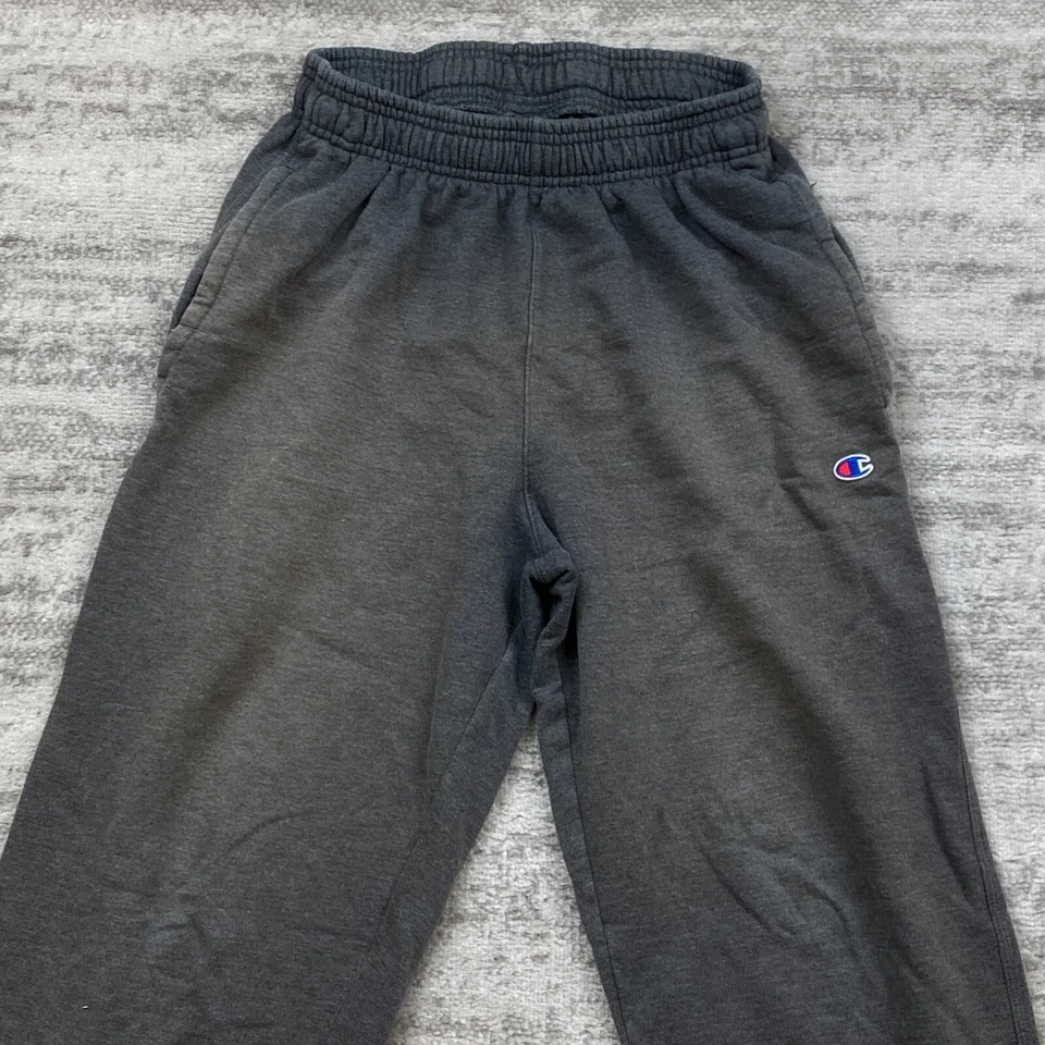 Champion Pantalones de Pista Niños Medianos Gris Pantalones Bolsillo Exterior Preppy Juventud 26x32 Foto 3 de 4