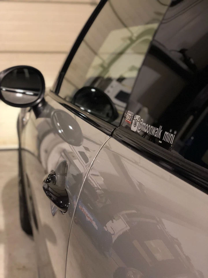 PER MINI R56 F56 NERO LUCIDO KIT LINEA CINGHIA FINITURE VINILE DE CROMO F55 F57 - Immagine 3 di 4