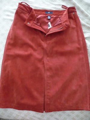Gap leather lined suede leather red skirt size 10 NWT new for Sale Online Gap leather lined suede leather red skirt size 10 NWT new for Sale Online