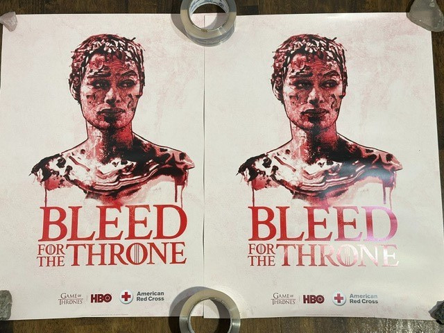 2 Game Of Thrones Bleed For The Throne Cersei Lannister HBO Red Cross Poster S16