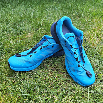 Salomon Sense Pro 3 42 2/3 Trailrunning Schuh Blau/Schwarz Quicklace Contragrip