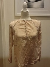 Hoss Intropia Beige Long Sleeve Shirt Women Size 34
