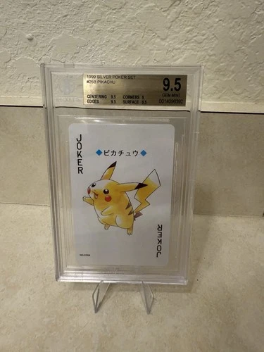 1999 Pokemon Silver Poker Set Pikachu Joker #25b BGS 9.5