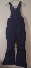 LANDS END Squall Snow Bib Pants Ski Kids Sz 14 Black girl boy Overalls Grow