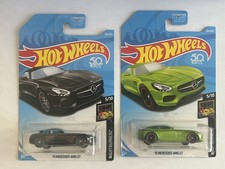 Lot of 2 2018 Hot Wheels '15 Mercedes-AMG GT Green  Black Nightburnerz 5/10