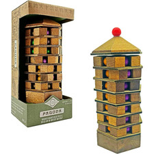 True Genius Chinese Pagoda Wooden Brainteaser Puzzle 8+