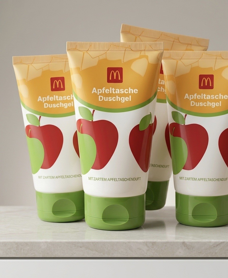 McDonald’s Apfeltaschen Duschgel Fanartikel Sammler 4x je 150ml Limited Edition