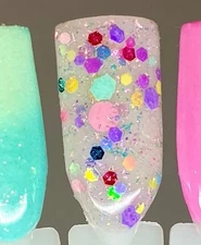 Sparkle & co Nail Dip Powder And Mani More Spring Rainbow White Pink Glitter