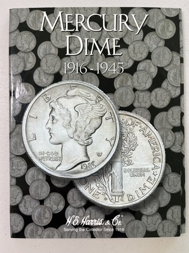 Mercury Dime 1916-1945 H.E. Harris Coin Album Folder Collection Book