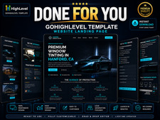 Plantilla de sitio web empresarial para tintado de ventanas | Descargar embudo GoHighLevel GHL
