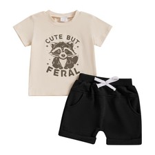 Toddler Baby Boy Summer Outfit Short Sleeve T Shirt Top Casual Shorts Set Inf...