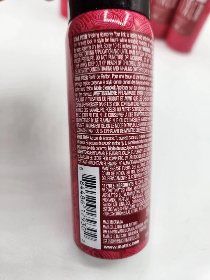 Spray para el cabello con acabado Matrix Style Fixer, laca para el cabello nivel 5 - 2,1 OZ - (6 latas) Foto 4 de 4