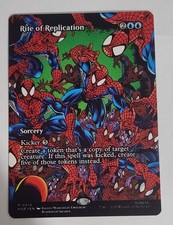 Rite of Replication Borderless MTG MAR 0014 Rare NM Marvel Spiderman Copy Blue