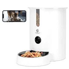 Automatic Cat Feeders, 1080P HD Camera Timed Auto Cat Dog Feeder with Smart A...