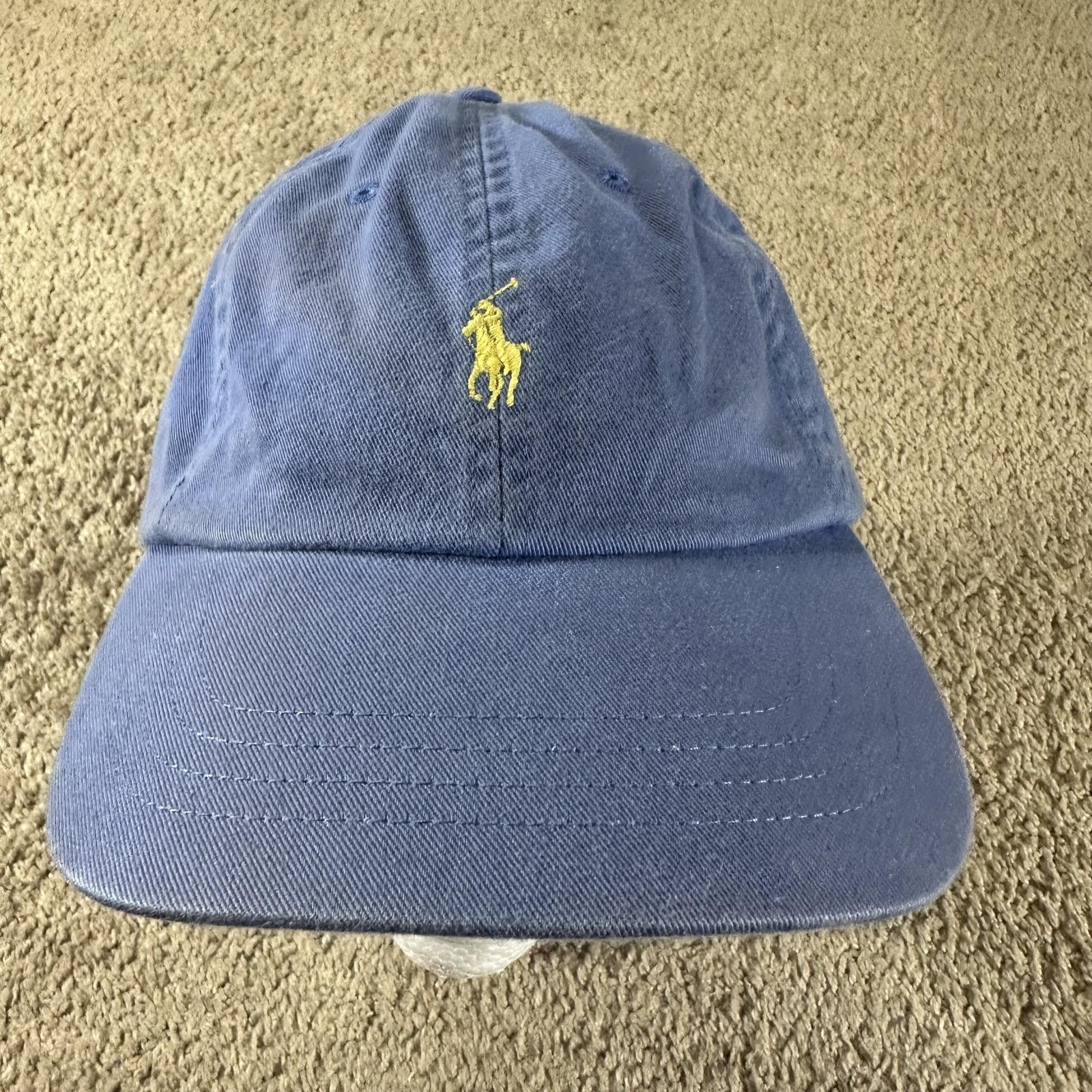 Polo Ralph Lauren cappello berretto cinturino schiena ricamato giallo pony uomo sport classico