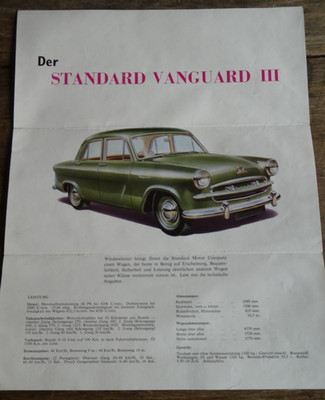original STANDARD VANGUARD III  Prospekt 1955