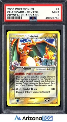 Pokemon 2006 Charizard 4/100 Delta Species Reverse Foil Crystal Guardians PSA 9