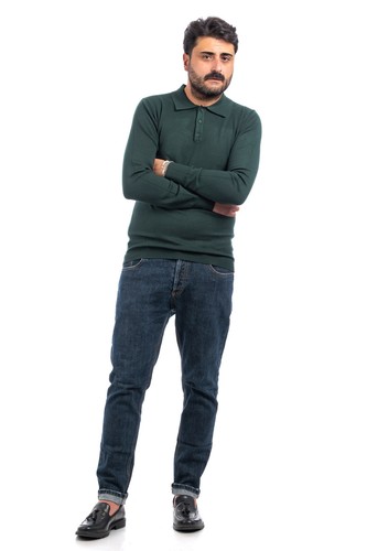 Polo Uomo Invernale Maglia Manica Lunga Maglione Slim Sottogiacca Bottoni VEQUE - Foto 32 di 36