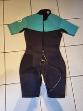 Two Bare Feet Thunderclap Womens Shorty Wetsuit XL 2.5mm Black Aqua NEW Tags