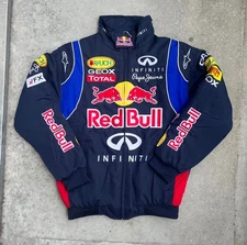 Unisex Adult Red Bull Jacket Ebroided Cotton Padded F 1 Racing Infiniti Black