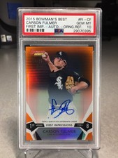 2015 Bowman's Best Orange Ref 23/25 Auto Carson Fulmer #FI-CF - PSA 10 - POP 1