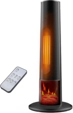Electric Tower Space Heater with 3D Flame, Oscillation, and Safety Features