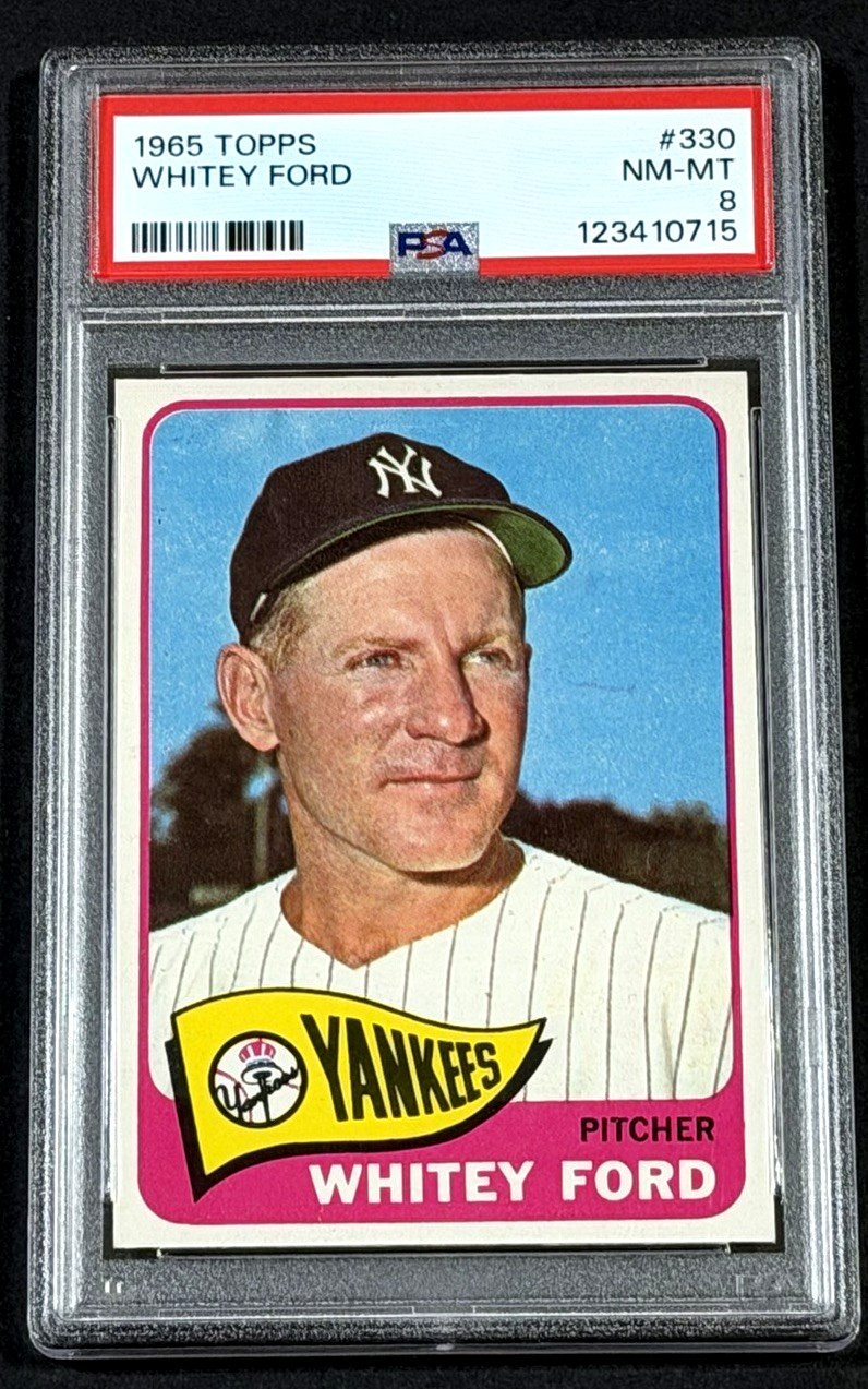 1965 TOPPS WHITEY FORD #330 NEW YORK YANKESS PSA 8