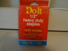 Doit 1/2" Heavy Duty Staples No. 5 Wide Crown Qty 1,000