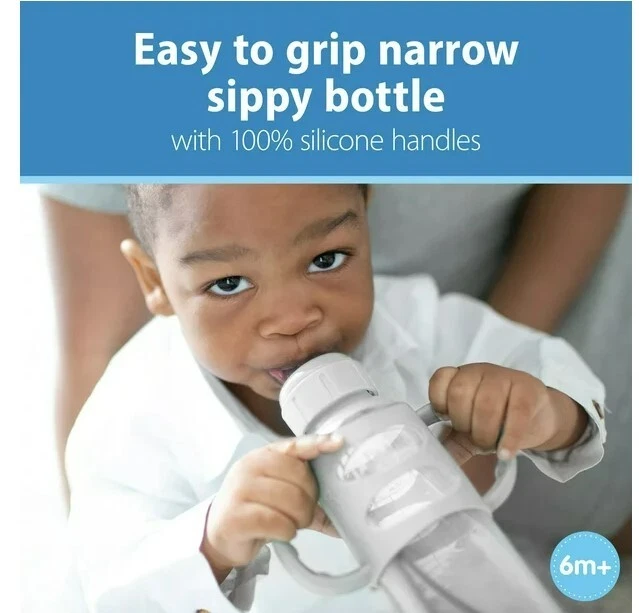 Biberón Dr. Browns Milestones Narrow Transitional Sippy 8 oz-250 ml gris Foto 3 de 3