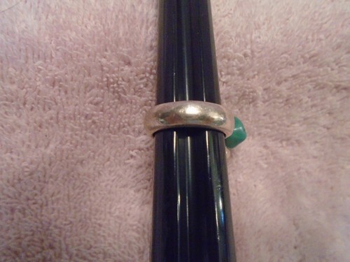 Anello in argento sterling .925 con sfere in argento da appendere e turchese misura 5 - Foto 3 di 6